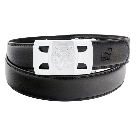 QHA Mens 35mm Ratchet Golf Belt, Sculpted Tiger Head Buckle Q56 - QHA UK