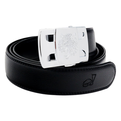 QHA Mens 35mm Ratchet Golf Belt, Sculpted Tiger Head Buckle Q56 - QHA UK