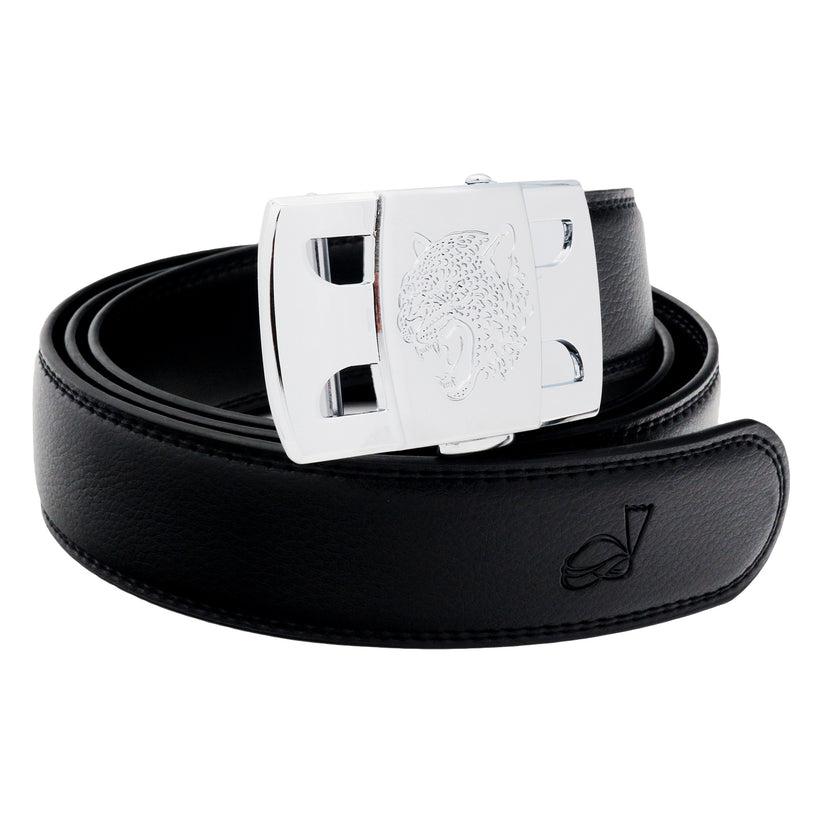 QHA Mens 35mm Ratchet Golf Belt, Sculpted Tiger Head Buckle Q56 - QHA UK