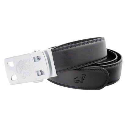 QHA Mens 35mm Ratchet Golf Belt, Sculpted Tiger Head Buckle Q56 - QHA UK