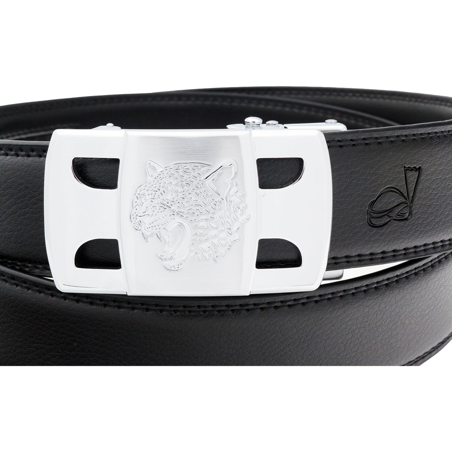 QHA Mens 35mm Ratchet Golf Belt, Sculpted Tiger Head Buckle Q56 - QHA UK