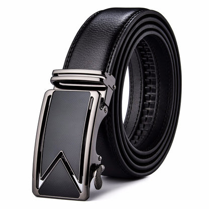 QHA Mens 35mm Ratchet Leather Belt, Bold Letter M Automatic - QHA UK