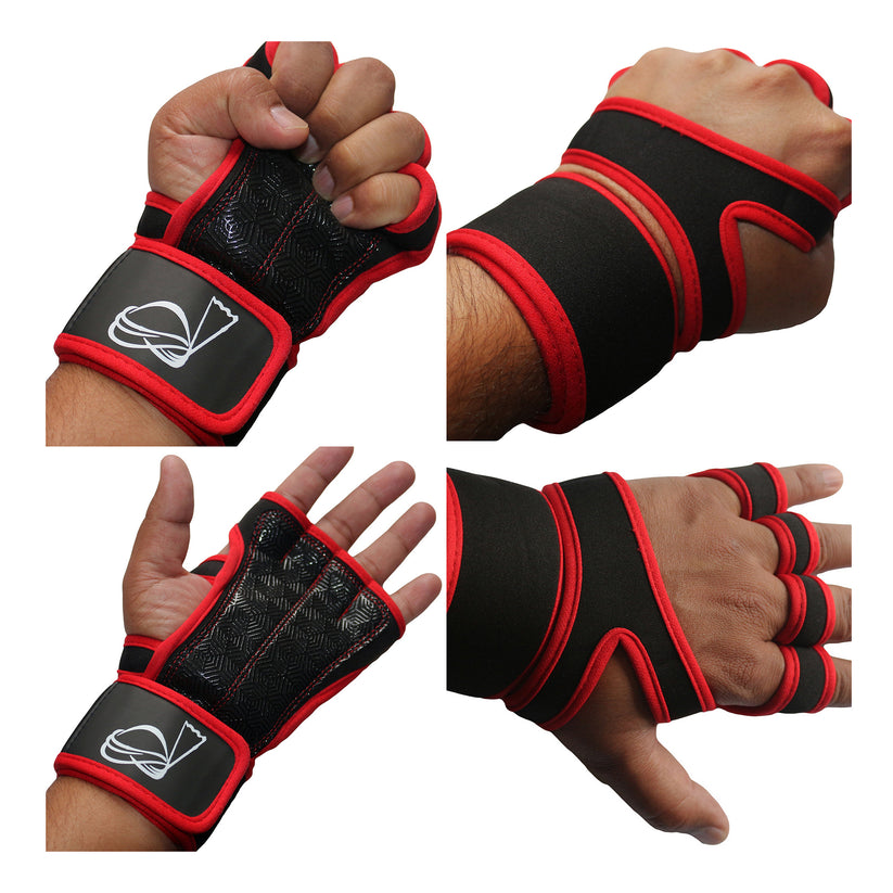 QHA Men's Weight Lifting Gloves, 58cm Wrist Support Q59 - QHA UK