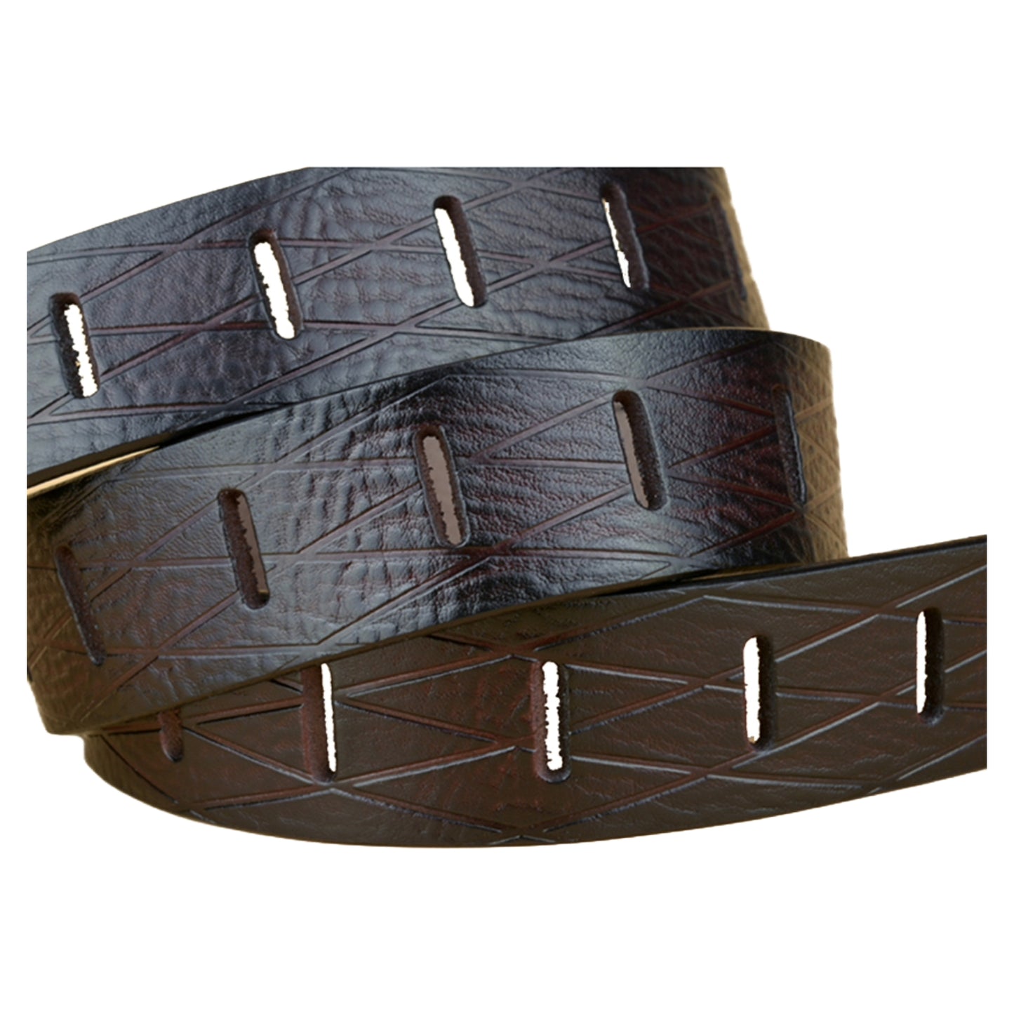 QHA Mens 38mm Real Cowhide Leather Belt, Modern Skeletal Pin - QHA UK