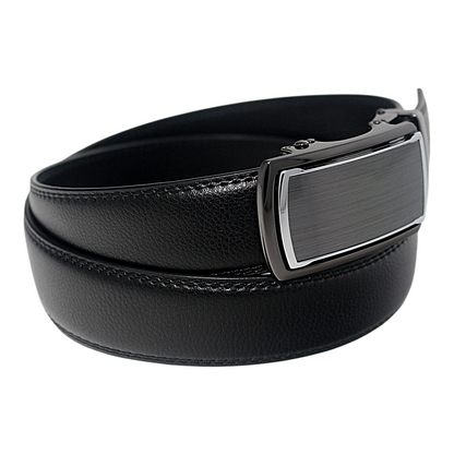QHA Mens 35mm Ratchet Leather Belt, Diagonal Carbon Fiber Effect - QHA UK