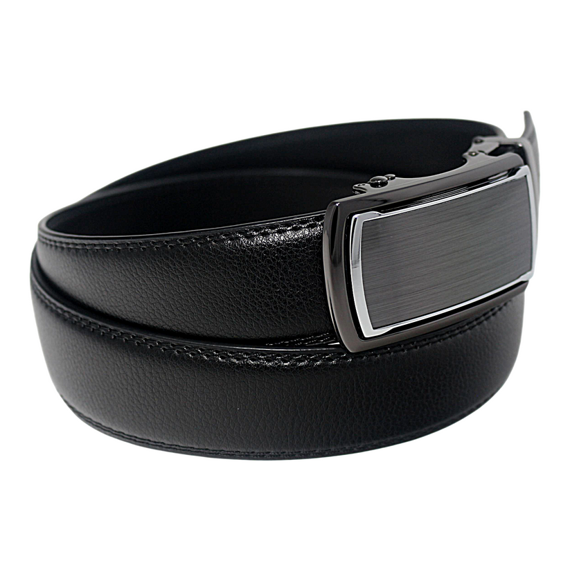 QHA Mens 35mm Ratchet Leather Belt, Diagonal Carbon Fiber Effect - QHA UK