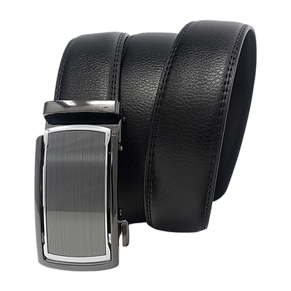 QHA Mens 35mm Ratchet Leather Belt, Diagonal Carbon Fiber Effect - QHA UK