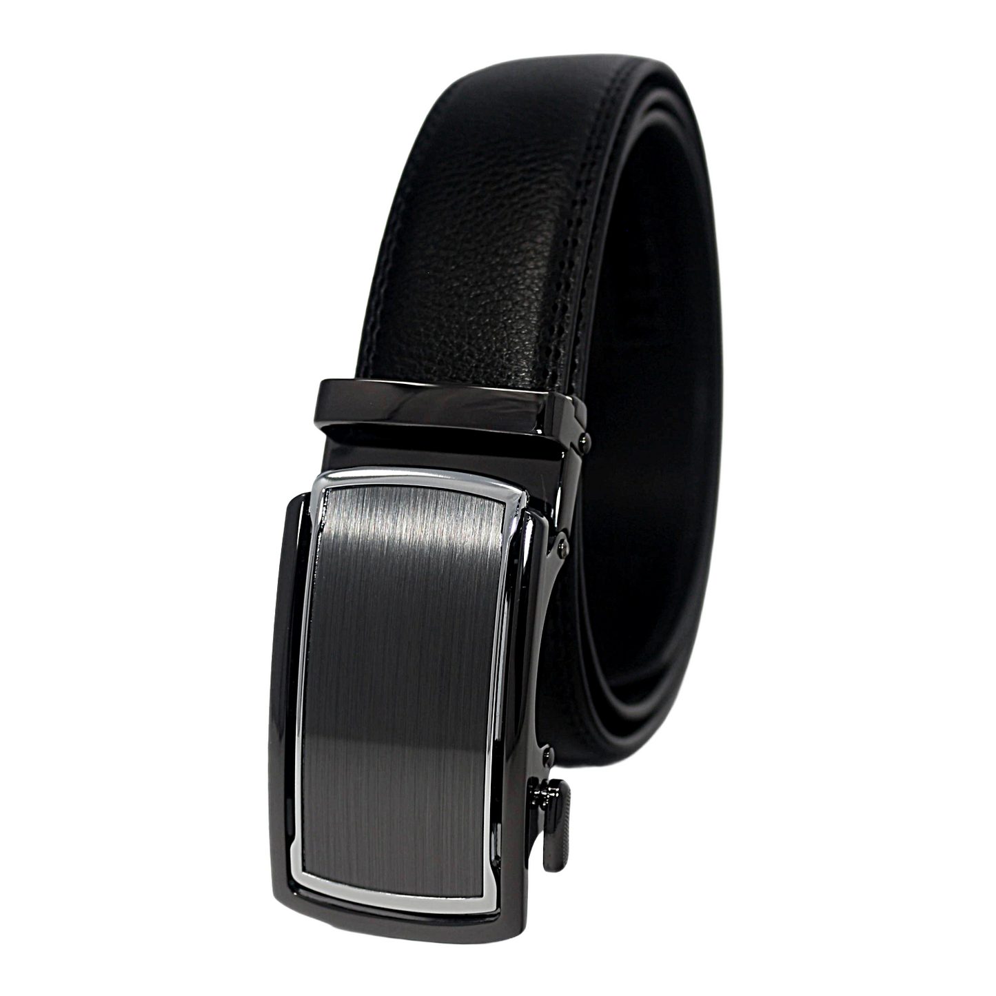 QHA Mens 35mm Ratchet Leather Belt, Diagonal Carbon Fiber Effect - QHA UK