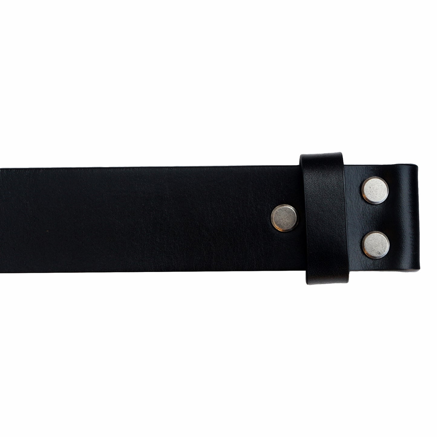 Mens Black 38mm Top Grain Leather Belt Strap Snap On Replacement - QHA UK