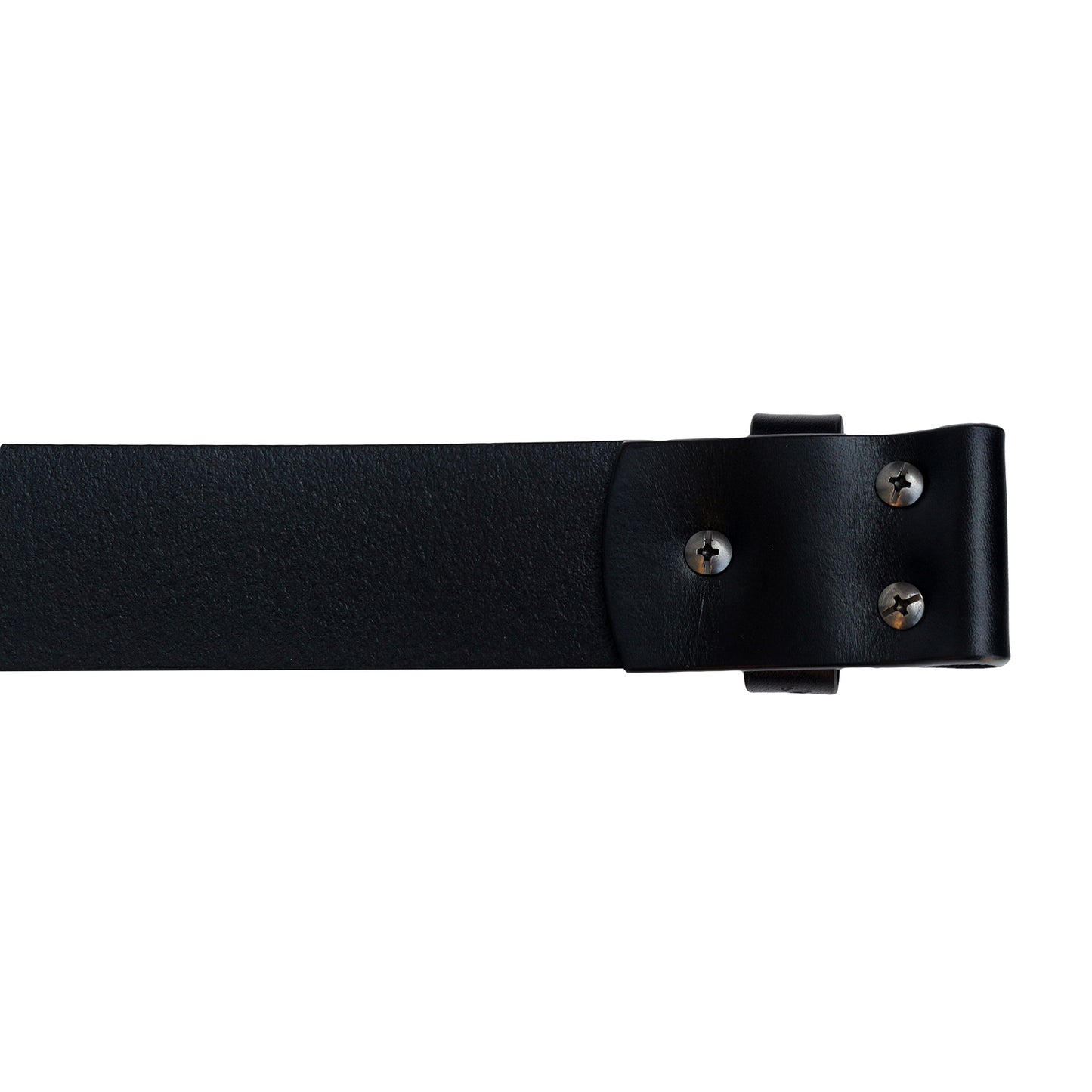 Mens Black 38mm Top Grain Leather Belt Strap Snap On Replacement - QHA UK