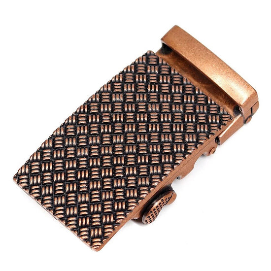QHA Mens Automatic Belt Buckle, Antique Gold Rectangle - QHA UK