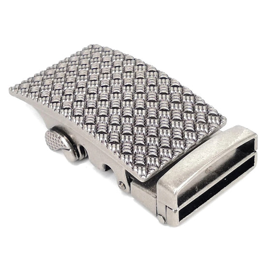 QHA Mens Automatic Belt Buckle, Antique Silver Rectangle - QHA UK