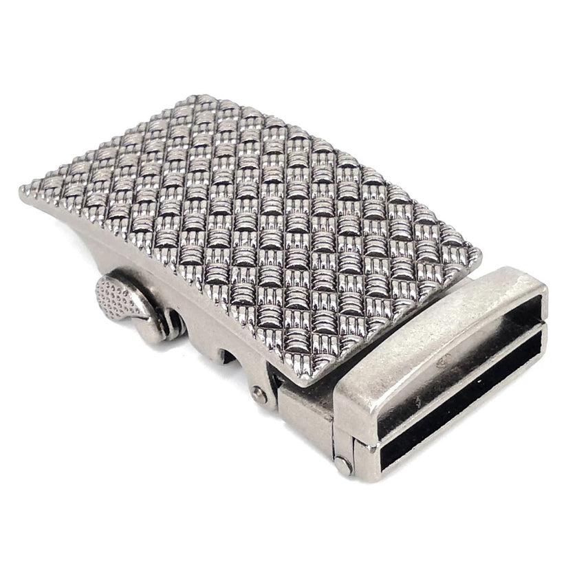 QHA Mens Automatic Belt Buckle, Antique Silver Rectangle - QHA UK