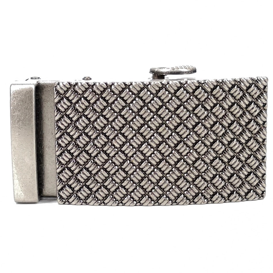 QHA Mens Automatic Belt Buckle, Antique Silver Rectangle - QHA UK