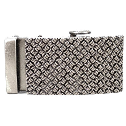 QHA Mens Automatic Belt Buckle, Antique Silver Rectangle - QHA UK