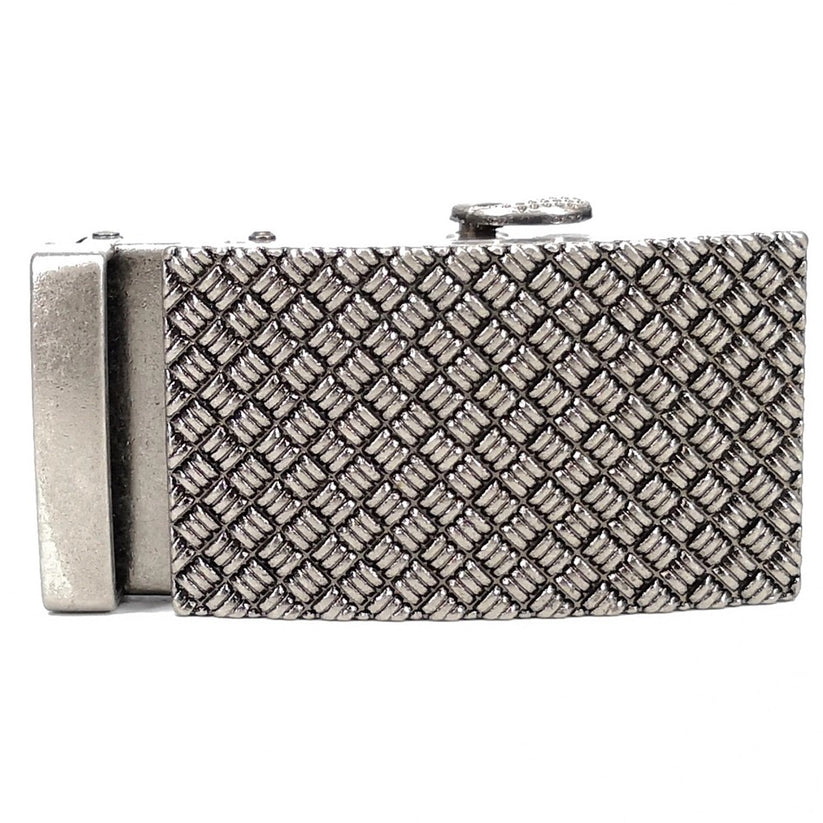 QHA Mens Automatic Belt Buckle, Antique Silver Rectangle - QHA UK