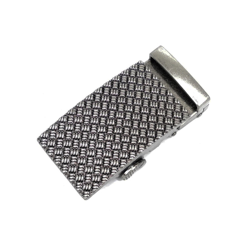 QHA Mens Automatic Belt Buckle, Antique Silver Rectangle - QHA UK