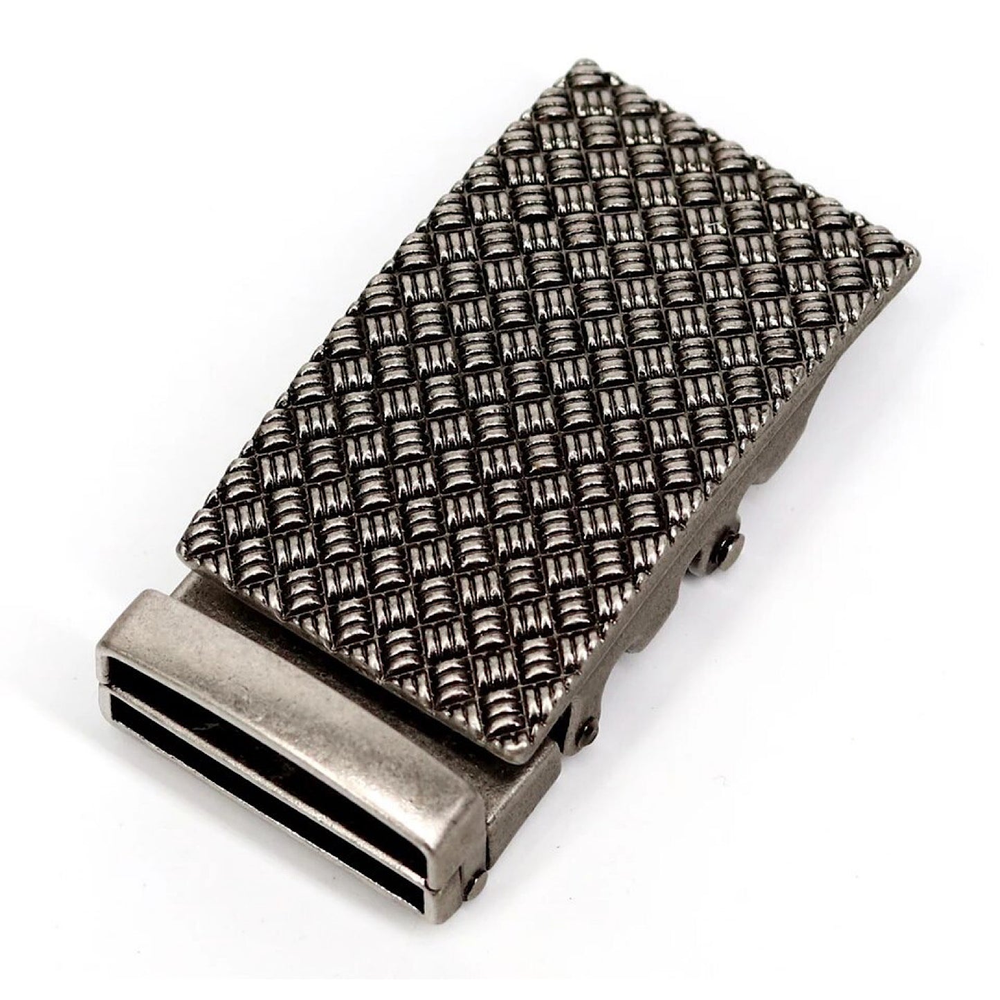 QHA Mens Automatic Belt Buckle, Antique Silver Rectangle - QHA UK