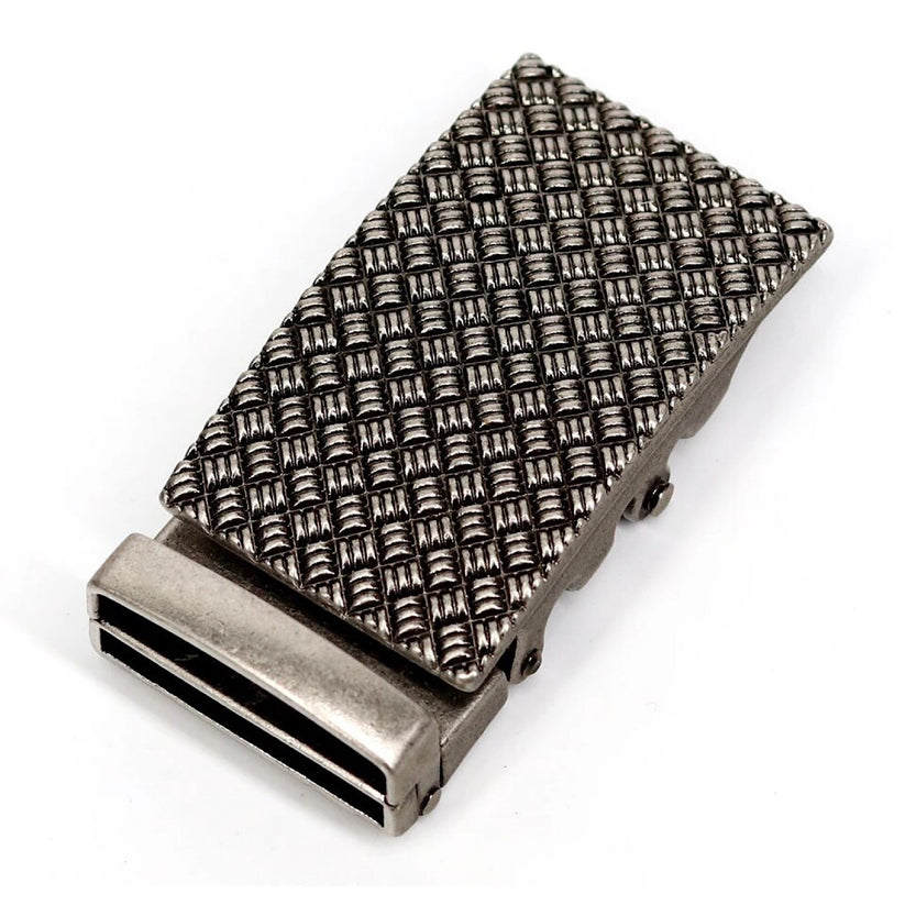 QHA Mens Automatic Belt Buckle, Antique Silver Rectangle - QHA UK