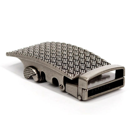 QHA Mens Automatic Belt Buckle, Antique Silver Rectangle - QHA UK