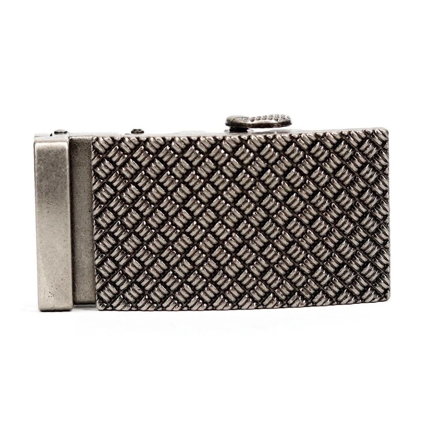 QHA Mens Automatic Belt Buckle, Antique Silver Rectangle - QHA UK