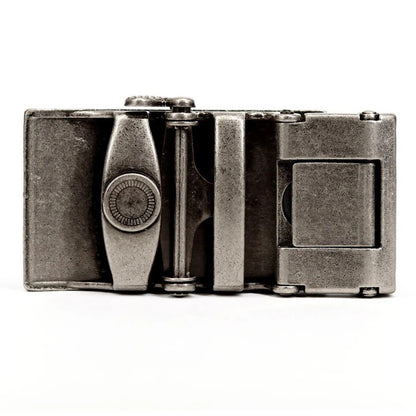 QHA Mens Automatic Belt Buckle, Antique Silver Rectangle - QHA UK