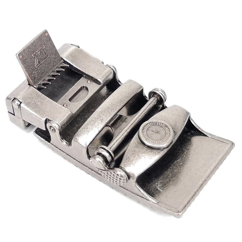 QHA Mens Automatic Belt Buckle, Antique Silver Rectangle - QHA UK