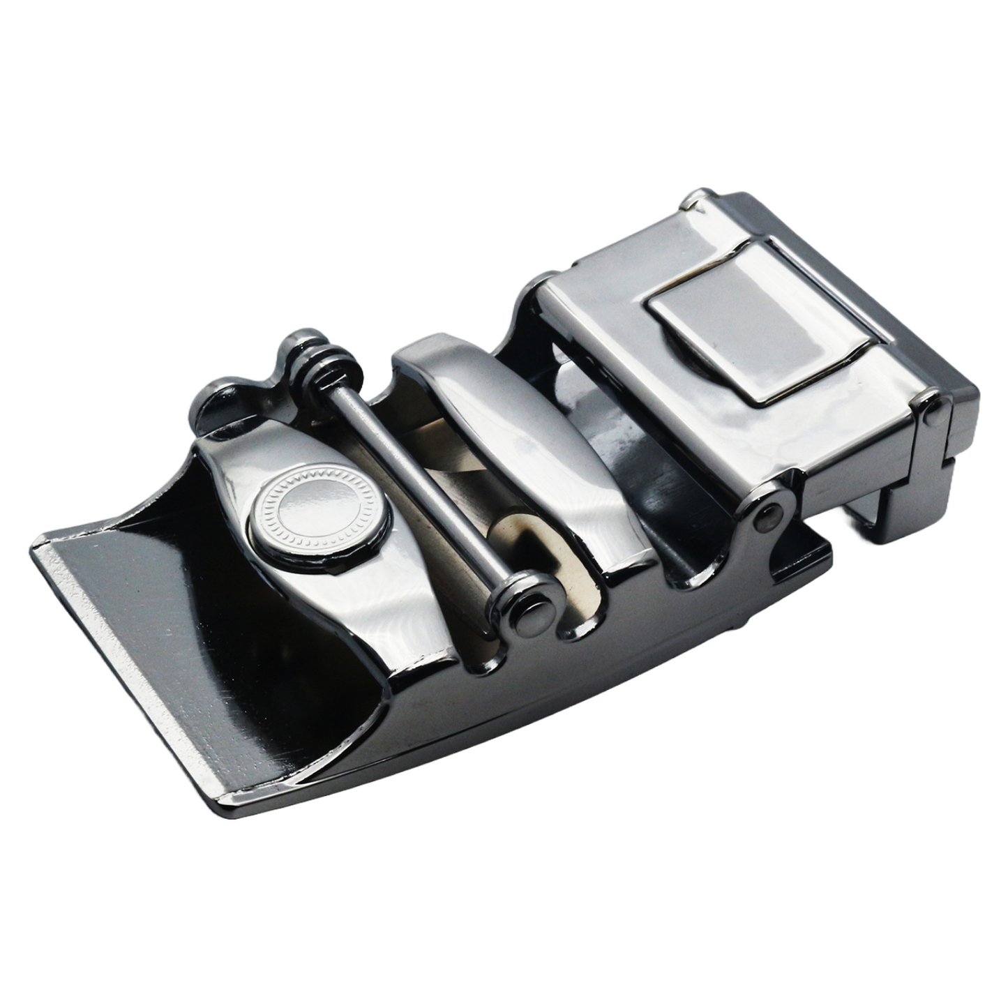 QHA Mens Automatic Sliding Belt Buckle Black Silver for 35mm - QHA UK