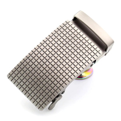 QHA Mens Automatic Sliding Belt Buckle Silver for 35mm Ratchet - QHA UK