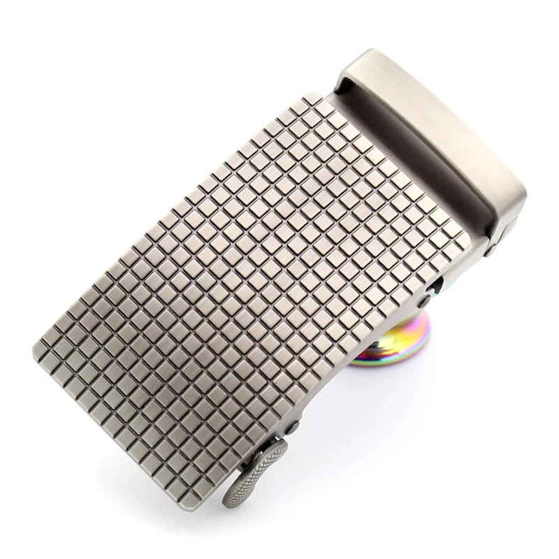 QHA Mens Automatic Sliding Belt Buckle Silver for 35mm Ratchet - QHA UK