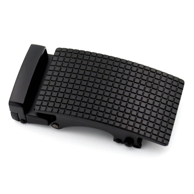 QHA Mens 35mm Automatic Belt Buckle, Black Carbon Fiber Style - QHA UK