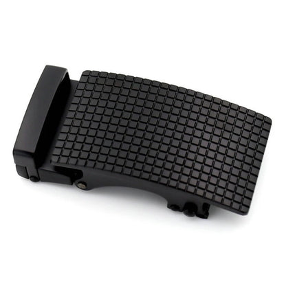 QHA Mens 35mm Automatic Belt Buckle, Black Carbon Fiber Style - QHA UK