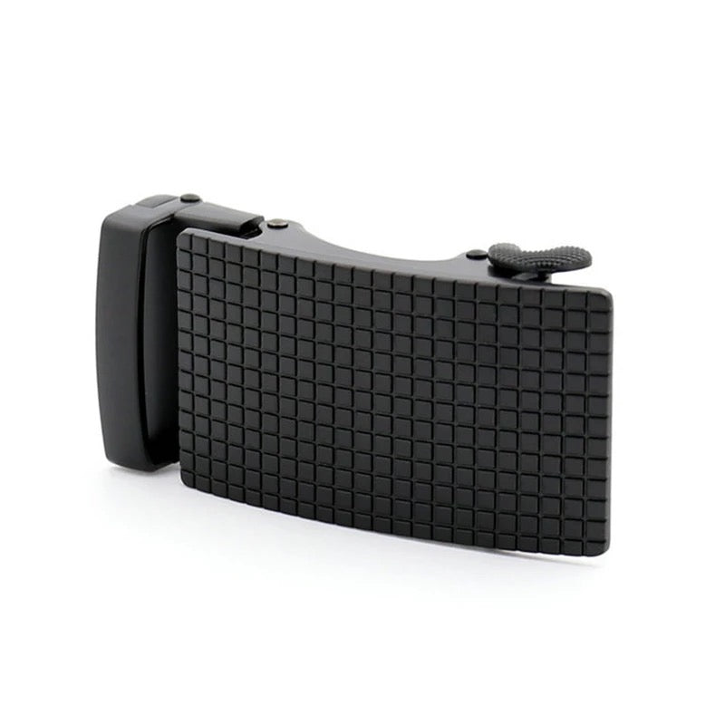 QHA Mens 35mm Automatic Belt Buckle, Black Carbon Fiber Style - QHA UK