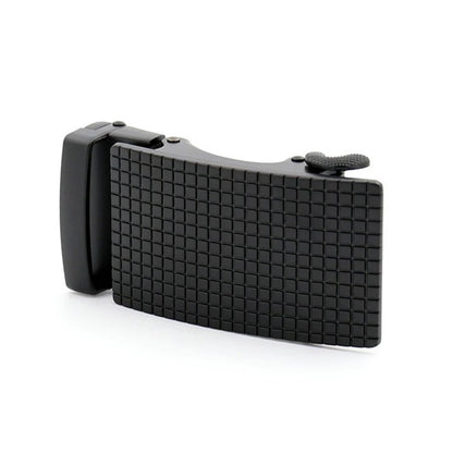 QHA Mens 35mm Automatic Belt Buckle, Black Carbon Fiber Style - QHA UK