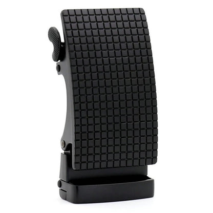 QHA Mens 35mm Automatic Belt Buckle, Black Carbon Fiber Style - QHA UK