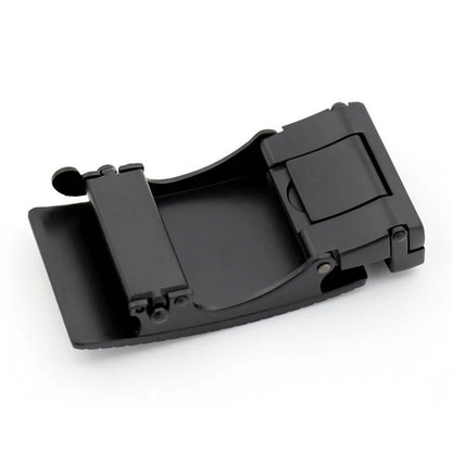 QHA Mens 35mm Automatic Belt Buckle, Black Carbon Fiber Style - QHA UK