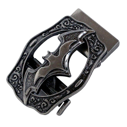 QHA Mens Automatic Sliding Belt Buckle Antique Silver Bat Design - QHA UK