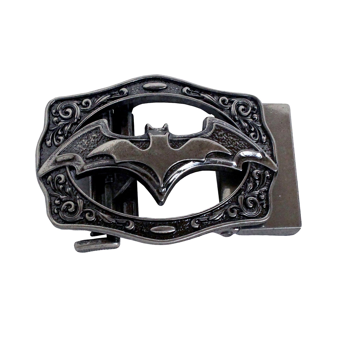 QHA Mens Automatic Sliding Belt Buckle Antique Silver Bat Design - QHA UK