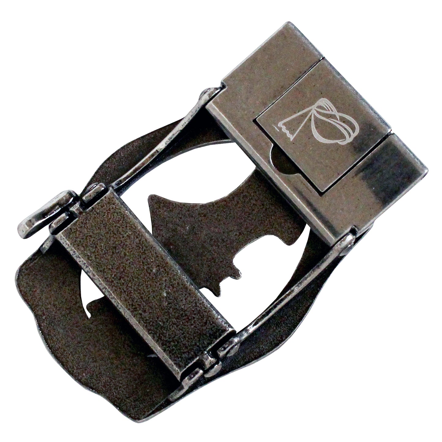 QHA Mens Automatic Sliding Belt Buckle Antique Silver Bat Design - QHA UK
