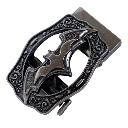 QHA Mens Automatic Sliding Belt Buckle Antique Silver Bat Design - QHA UK
