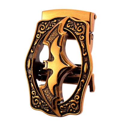 QHA Mens Automatic Sliding Belt Buckle Antique Gold Bat Design - QHA UK
