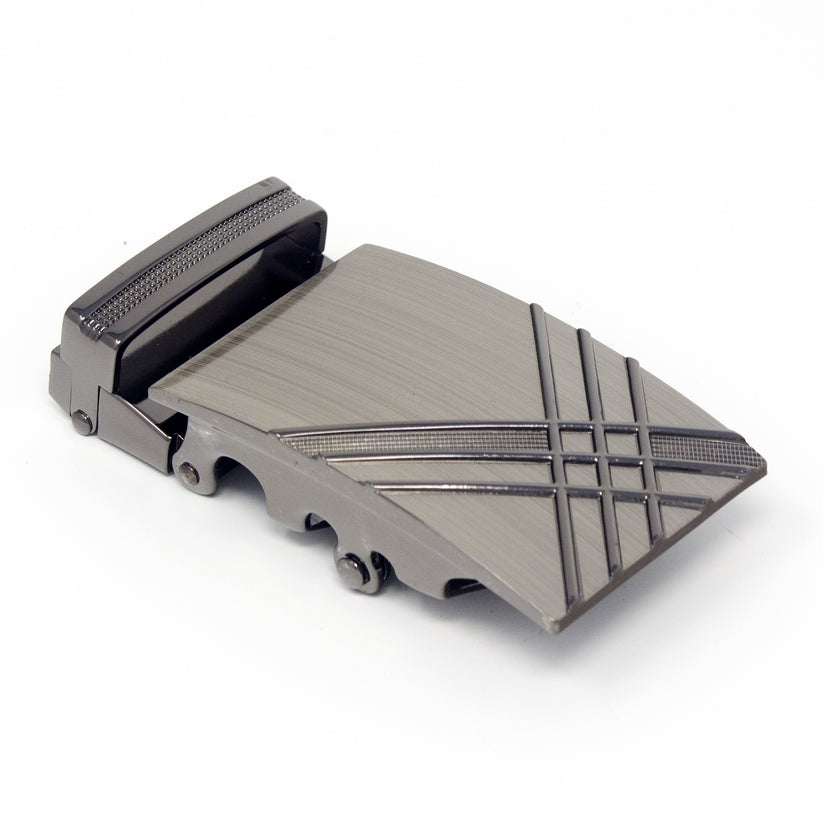 QHA Mens Automatic Sliding Belt Buckle Gunmetal 35mm Ratchet - QHA UK