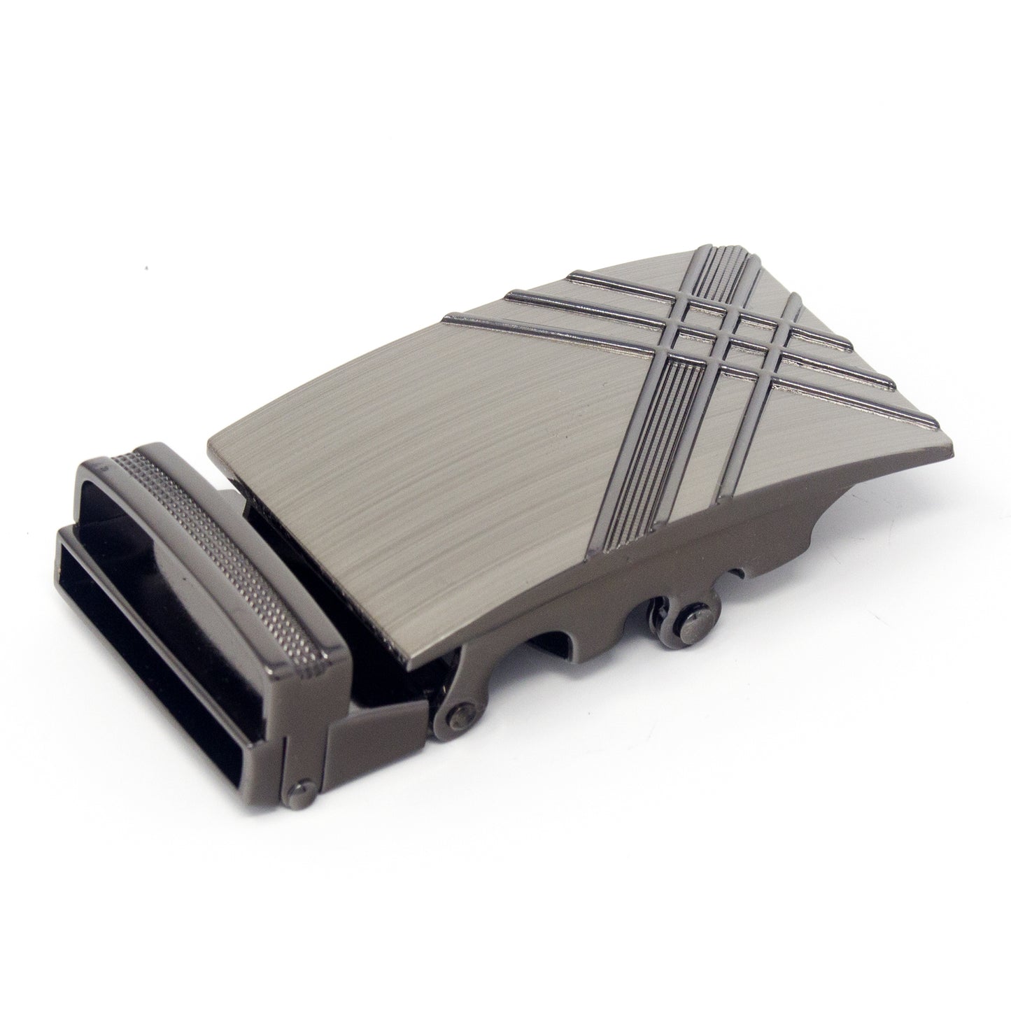QHA Mens Automatic Sliding Belt Buckle Gunmetal 35mm Ratchet - QHA UK