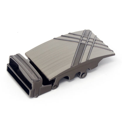 QHA Mens Automatic Sliding Belt Buckle Gunmetal 35mm Ratchet - QHA UK