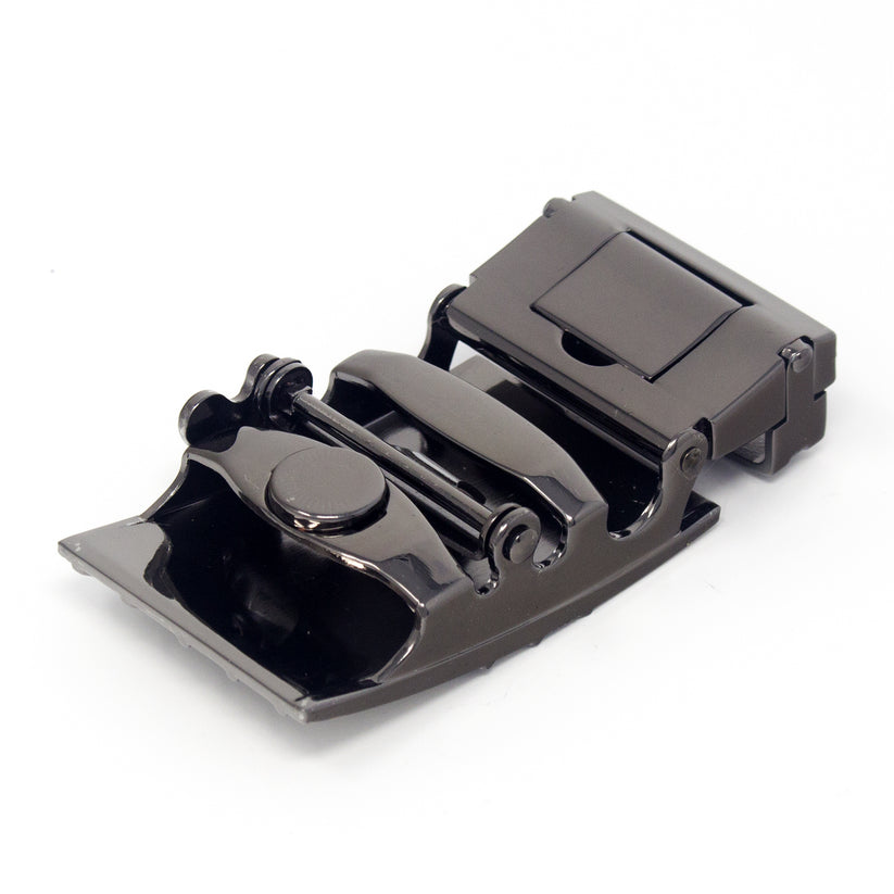 QHA Mens Automatic Sliding Belt Buckle Gunmetal 35mm Ratchet - QHA UK