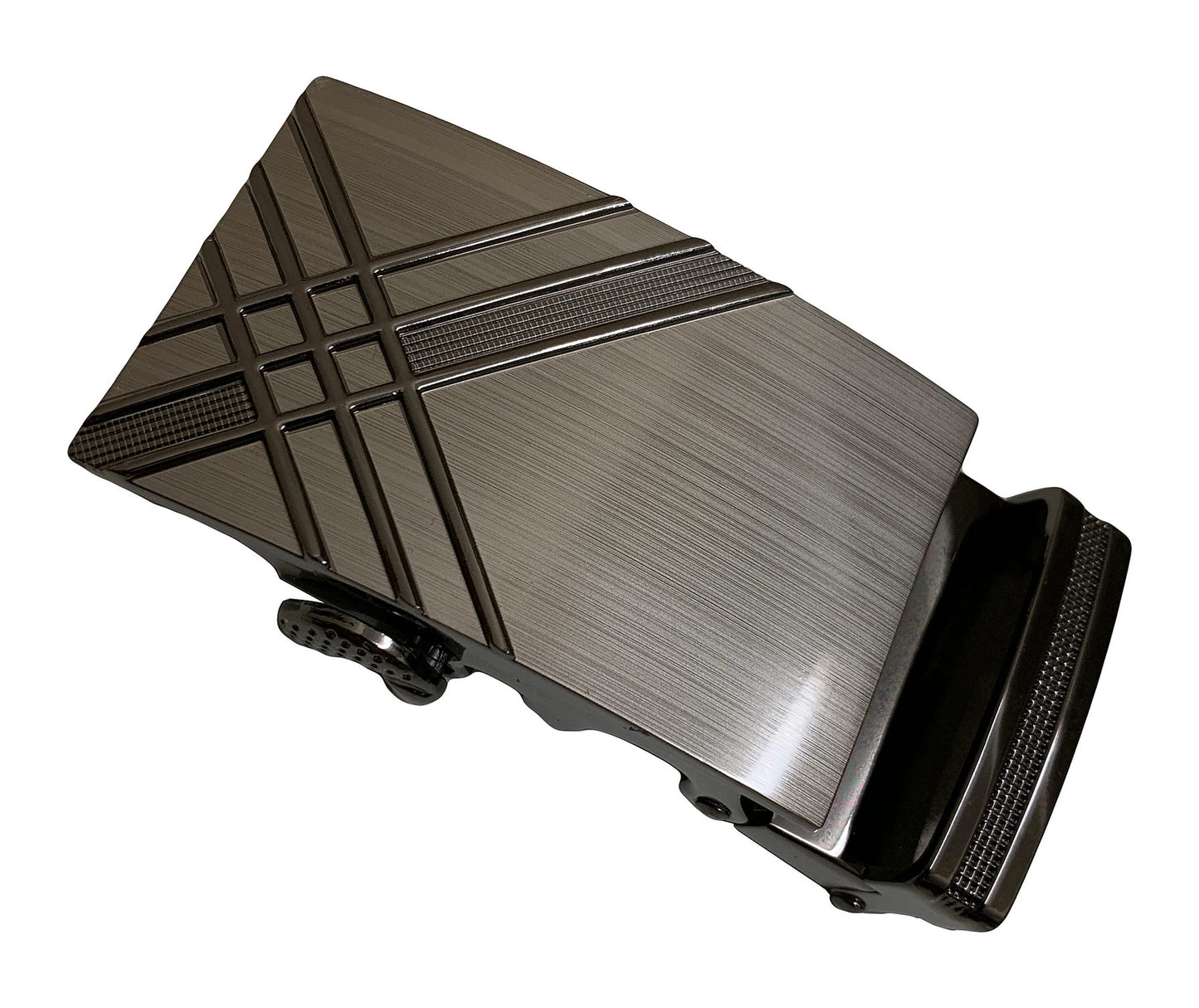 QHA Mens Automatic Sliding Belt Buckle Gunmetal 35mm Ratchet - QHA UK