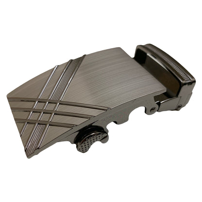 QHA Mens Automatic Sliding Belt Buckle Gunmetal 35mm Ratchet - QHA UK