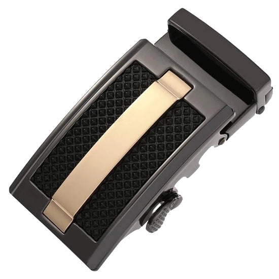 QHA Mens Automatic Sliding Belt Buckle Black Gold for 35mm - QHA UK