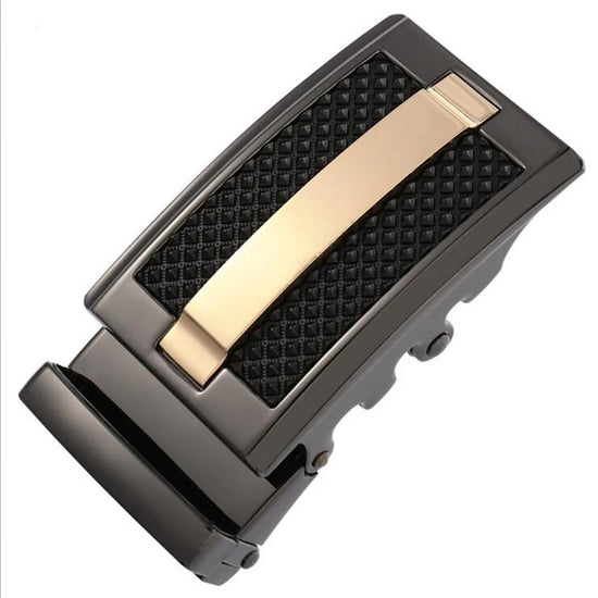 QHA Mens Automatic Sliding Belt Buckle Black Gold for 35mm - QHA UK
