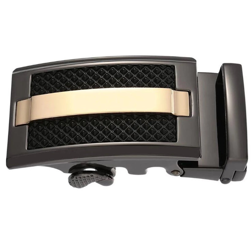 QHA Mens Automatic Sliding Belt Buckle Black Gold for 35mm - QHA UK